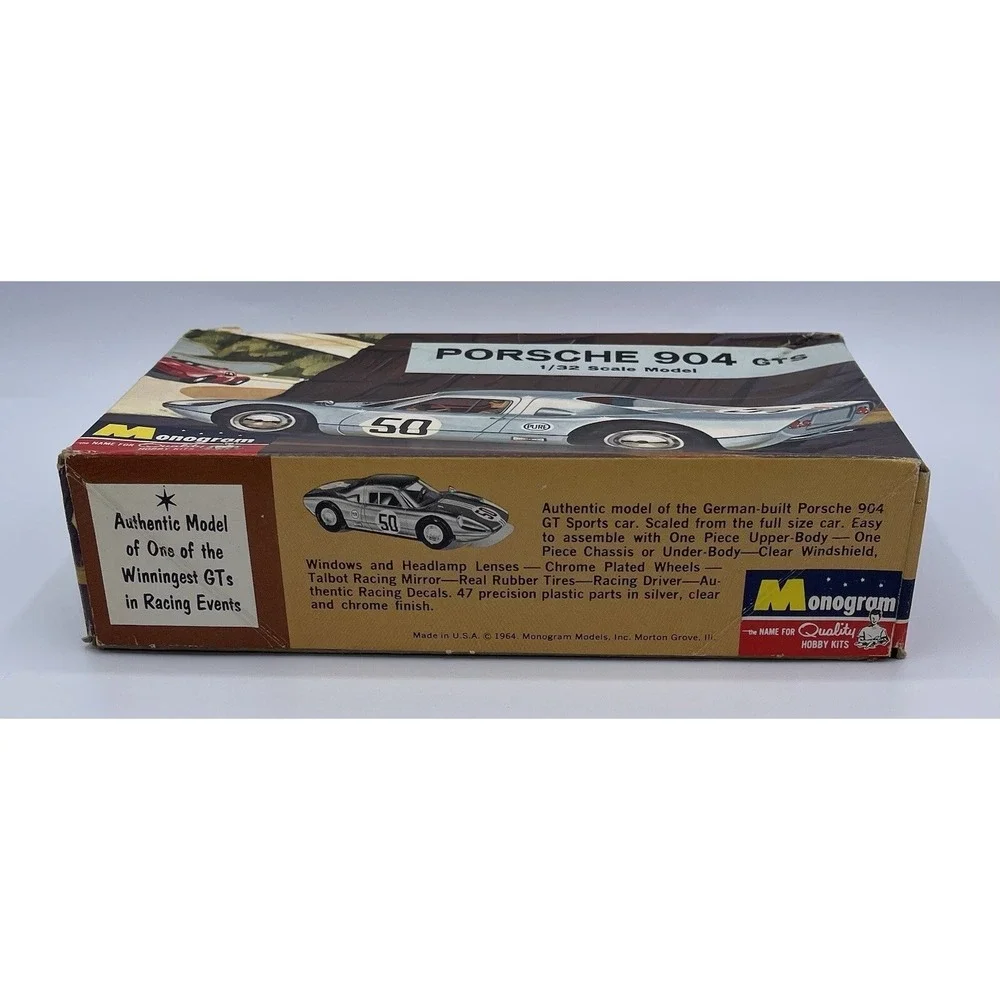 Monogram 1:32 Porsche 904GTS Vintage Model Car Kit #PC99-100 1964 Open Complete‎